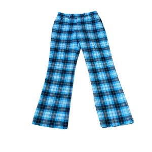 IJP Ian Poulter Design  Blue Tartan Plaid Flat Front Golf Trousers Pants 30